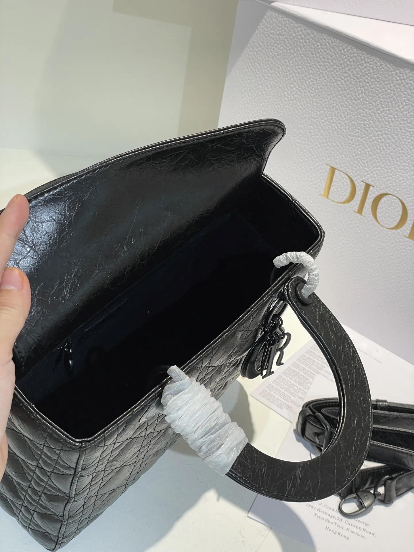 Dior Lady Bag Matte Black Quilted Leather D58011038 — view 7