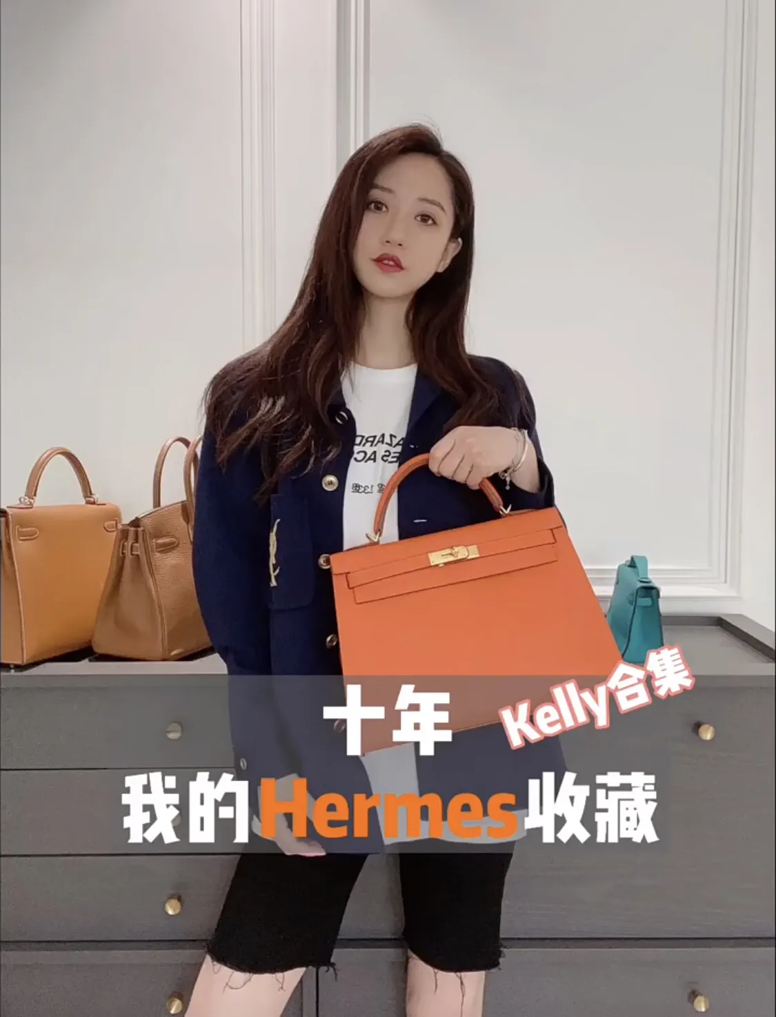 Hermès Kelly Orange Togo Leather Top-Handle Bag D60011118 — view 4