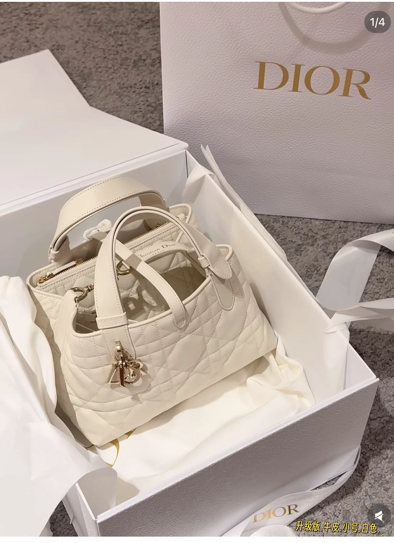 Dior Quilted Leather Top-Handle Bag D42011136