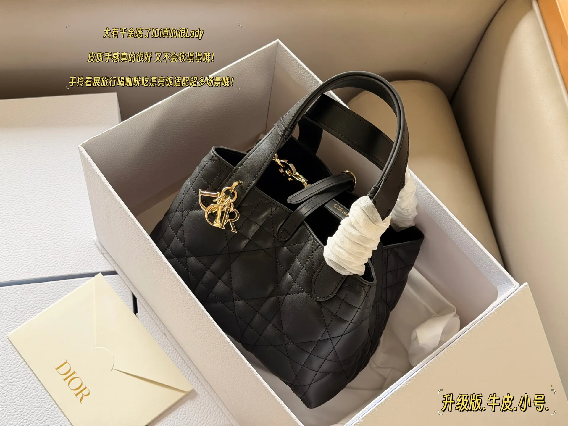 Dior Toujours Small Quilted Leather Tote Bag D42011137