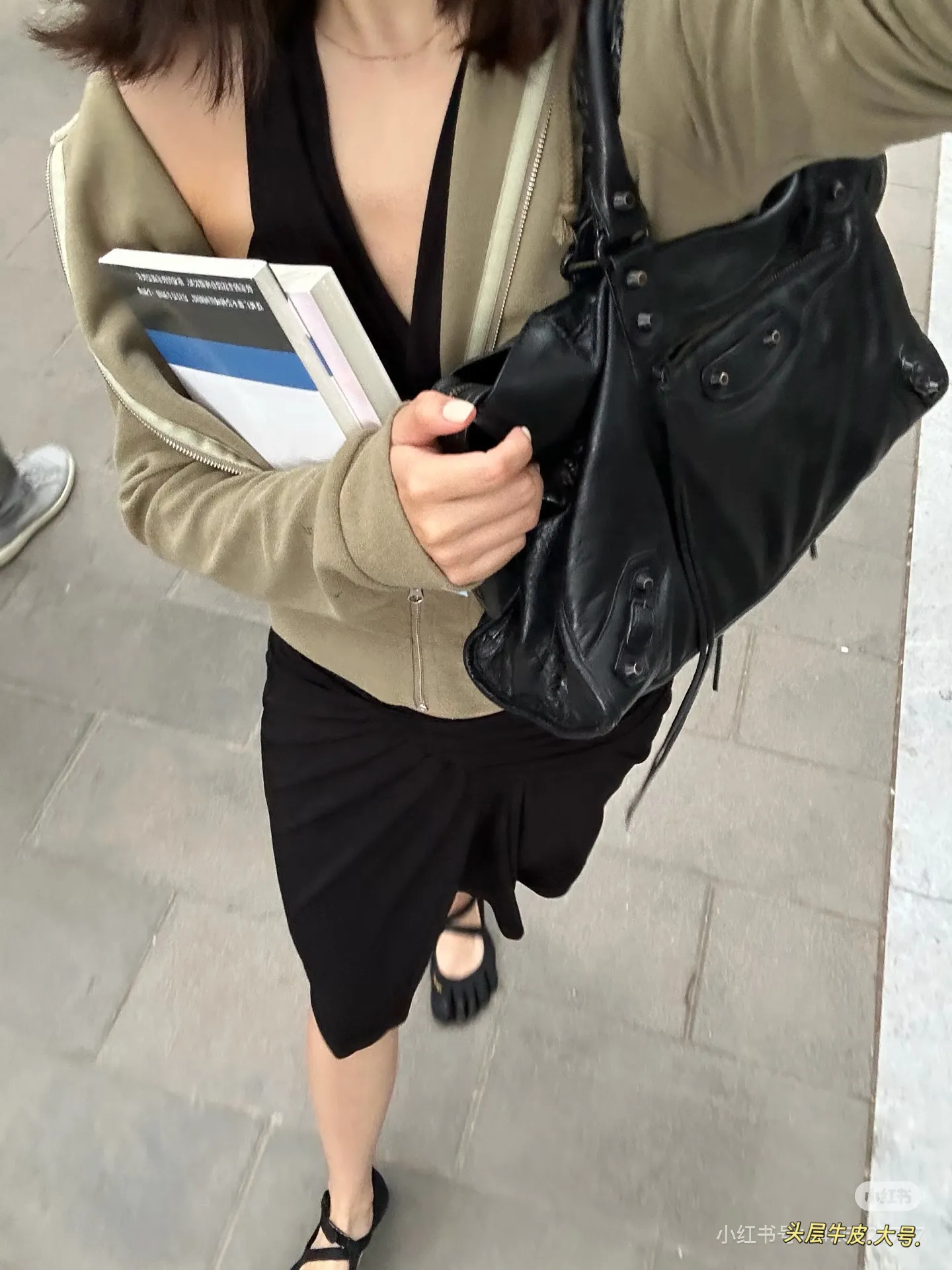 Balenciaga Motorcycle City Bag in Black Leather D47011140 — view 7