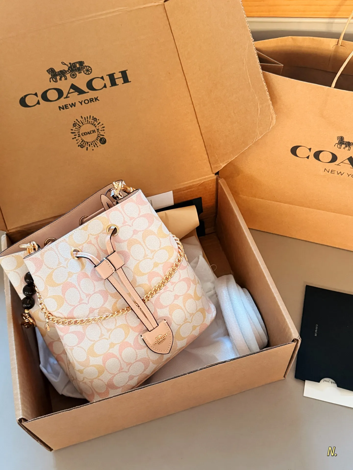 Coach Monogram Drawstring Bucket Bag D35011039