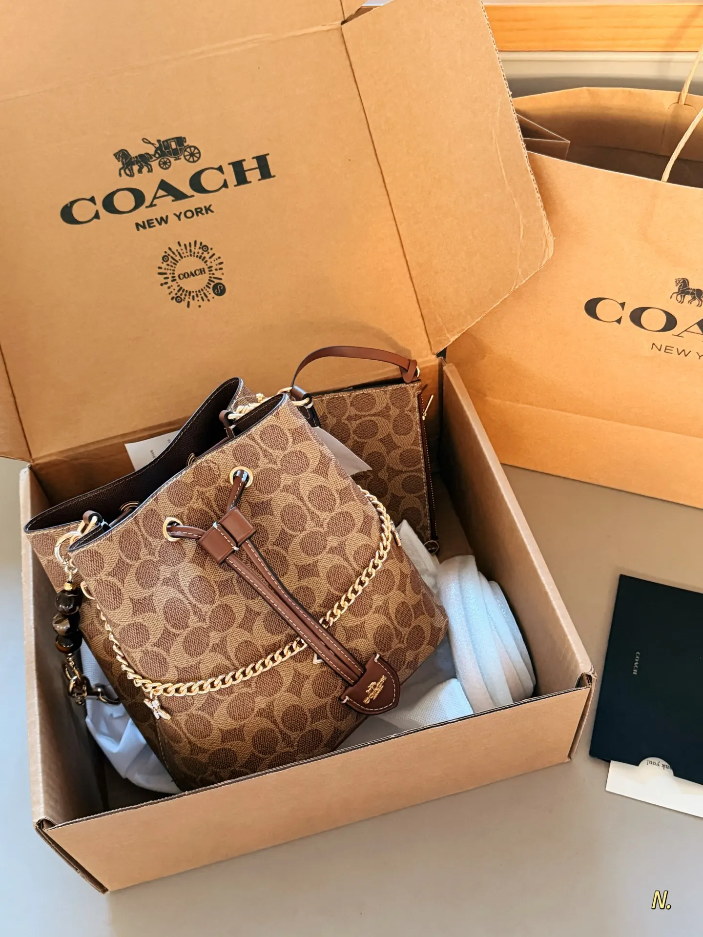 Coach Monogram Drawstring Bucket Bag D35011039 — view 3
