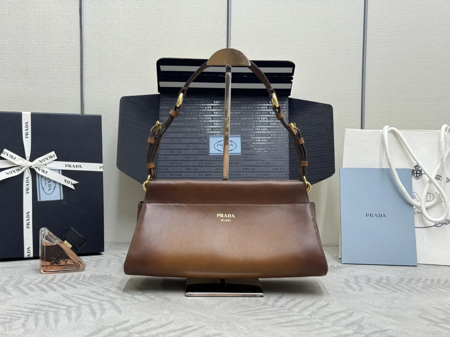 Prada Enchaîné Leather Top-Handle Bag D106011164