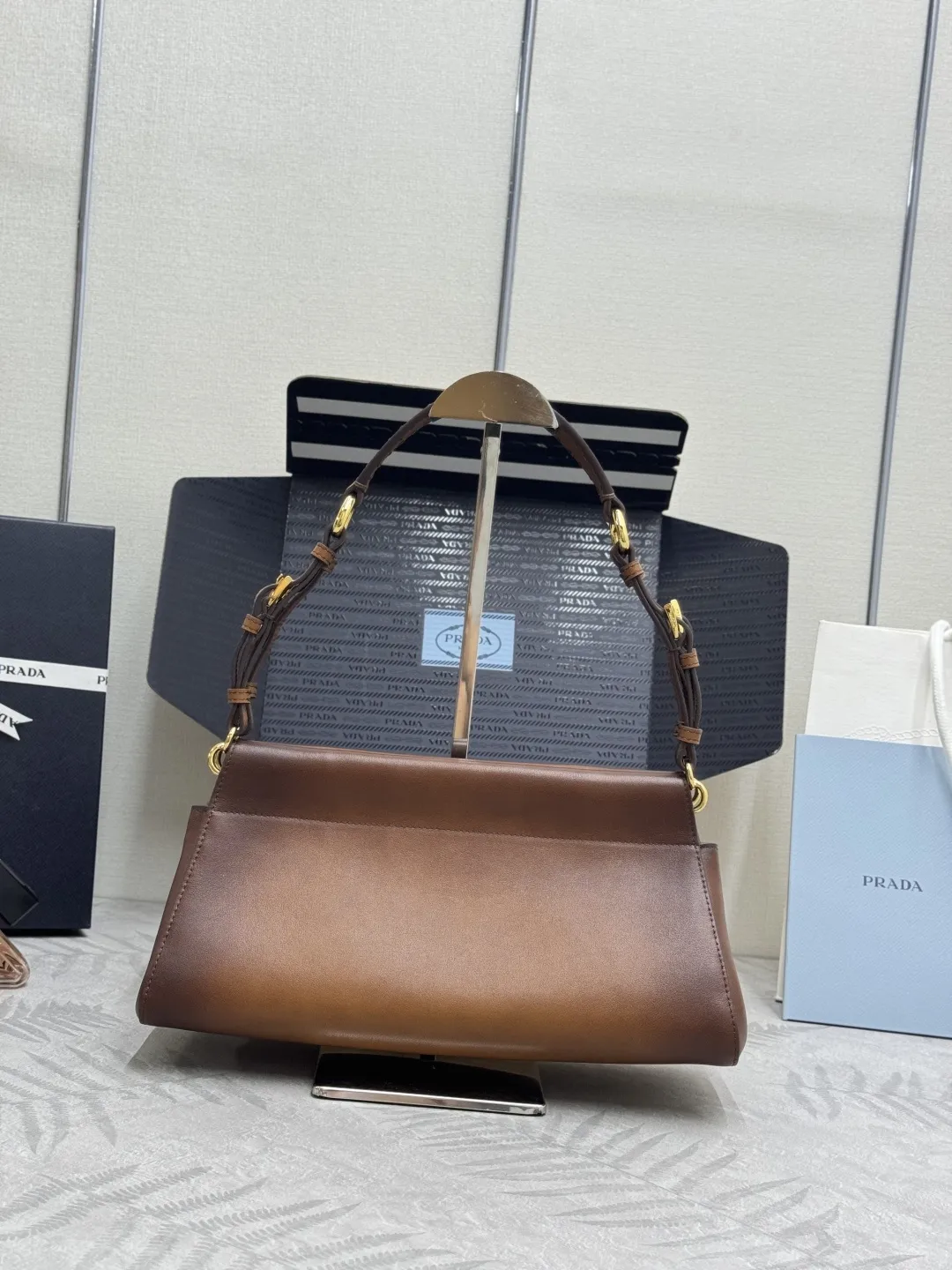 Prada Enchaîné Leather Top-Handle Bag D106011164 — view 2