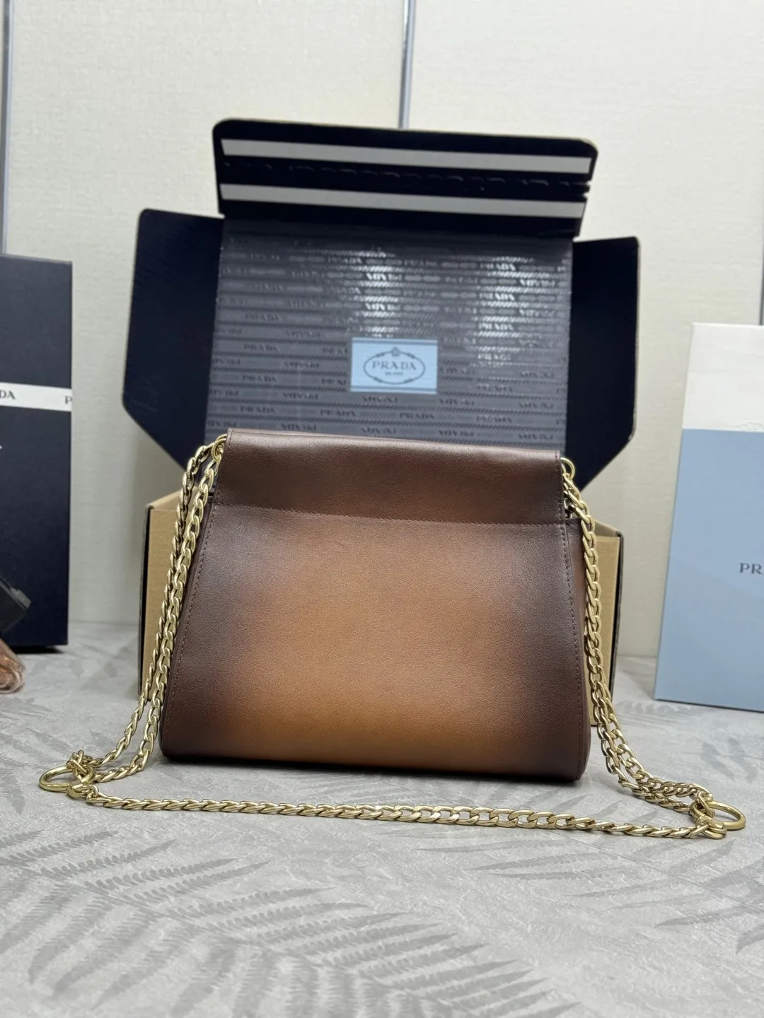 Prada Enchaîné Distressed Leather Mini Chain Bag D92011165 — view 2