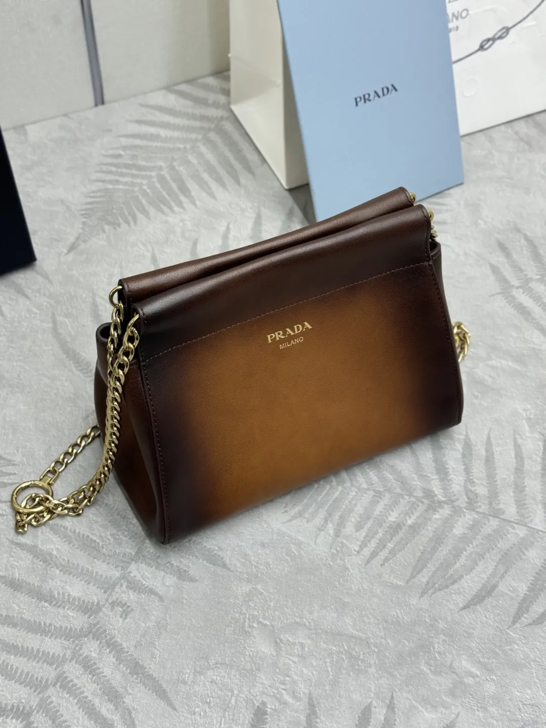 Prada Enchaîné Distressed Leather Mini Chain Bag D92011165 — view 3