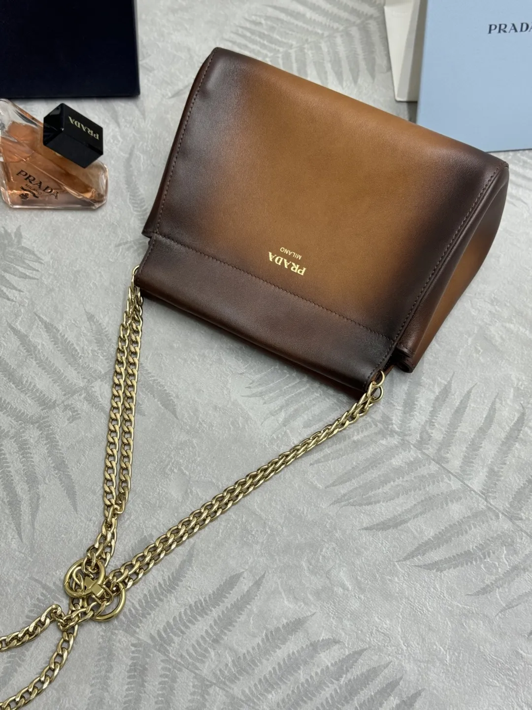 Prada Enchaîné Distressed Leather Mini Chain Bag D92011165 — view 7