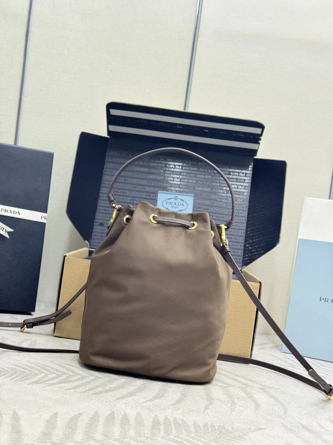Nylon Drawstring Bucket Bag D64011166 — view 2