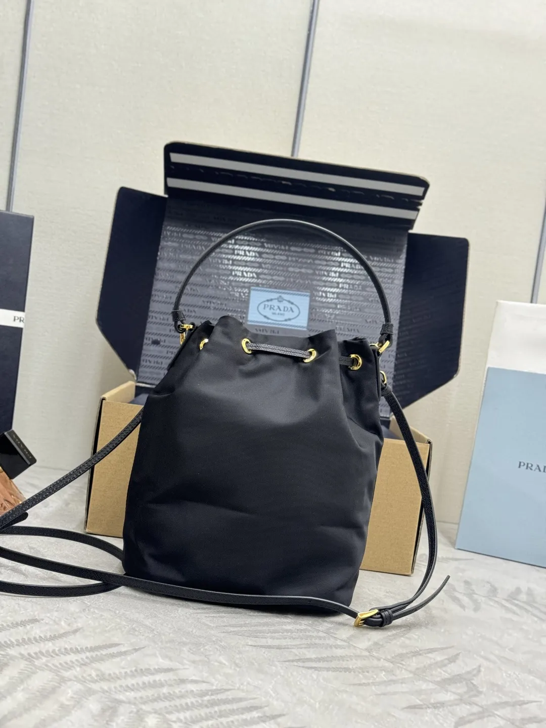 Nylon Drawstring Bucket Bag D64011032 — view 2