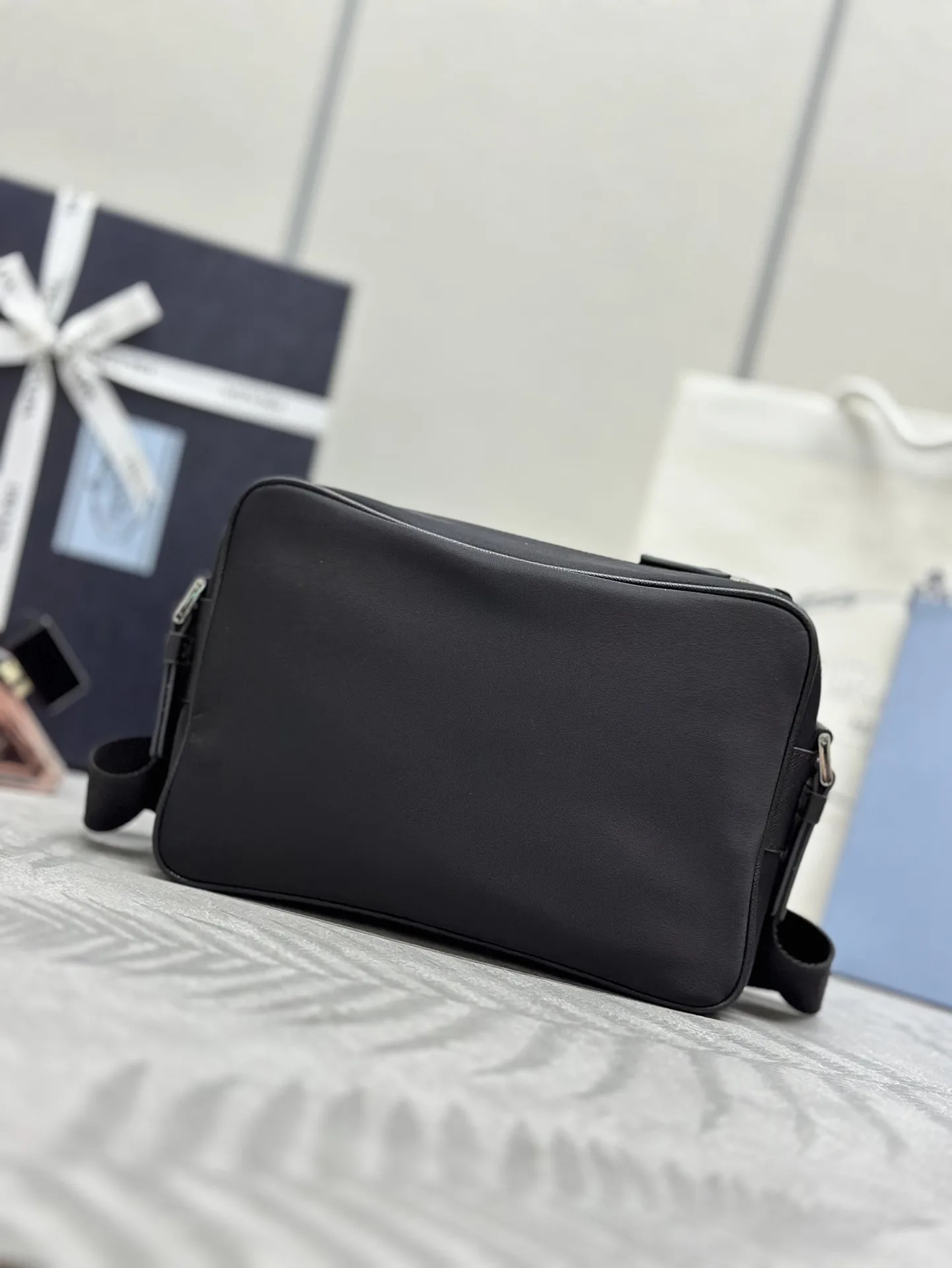 Nylon and Saffiano Leather Crossbody Bag with Pouch D67011168 — view 3