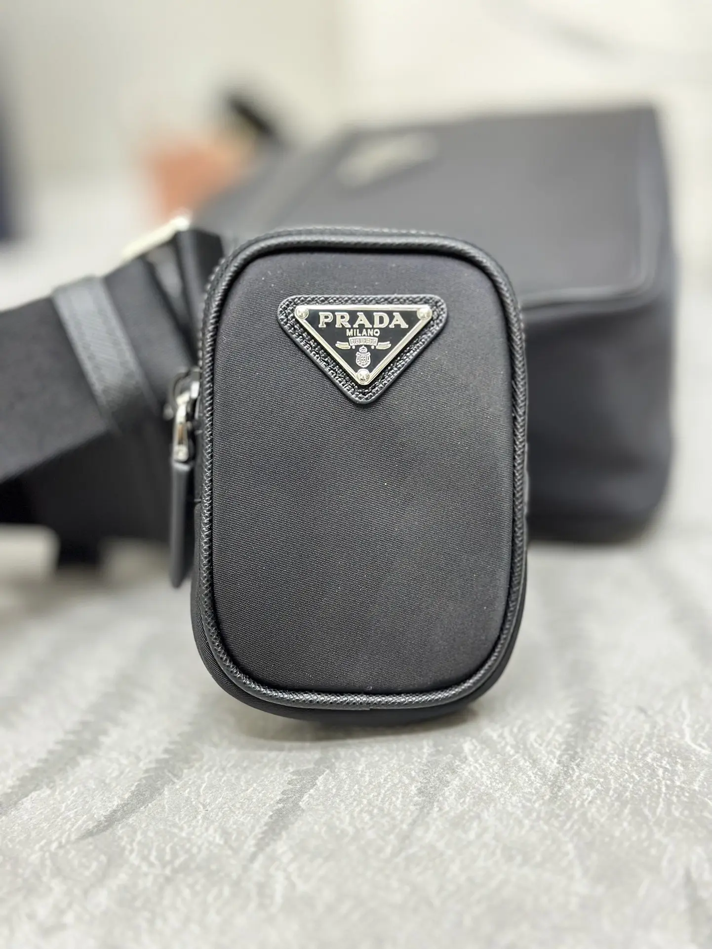 Nylon and Saffiano Leather Crossbody Bag with Pouch D67011168 — view 6