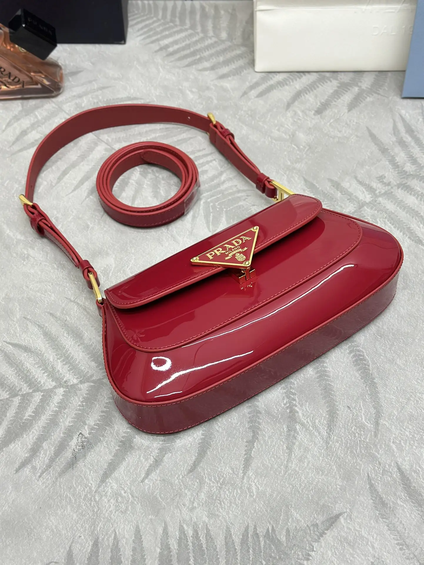 Patent Leather Flap Shoulder Bag D92011172 — view 5