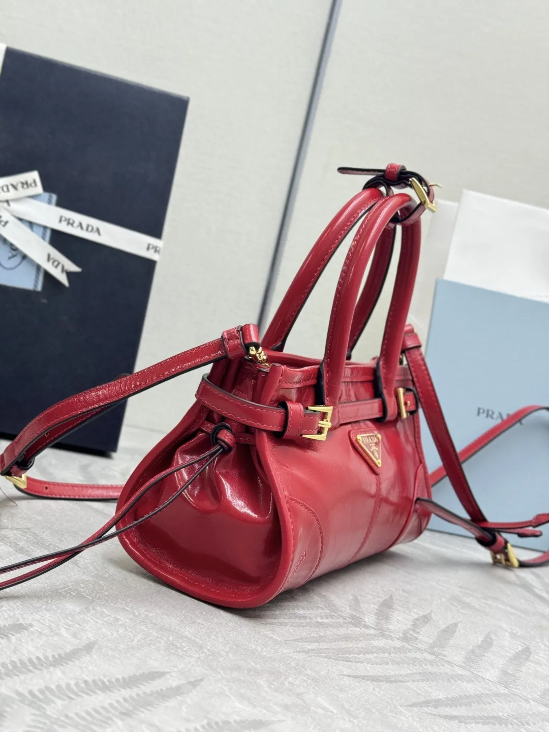 Prada Bonnie Mini Softlux Leather Top-Handle Bag D99011175 — view 4