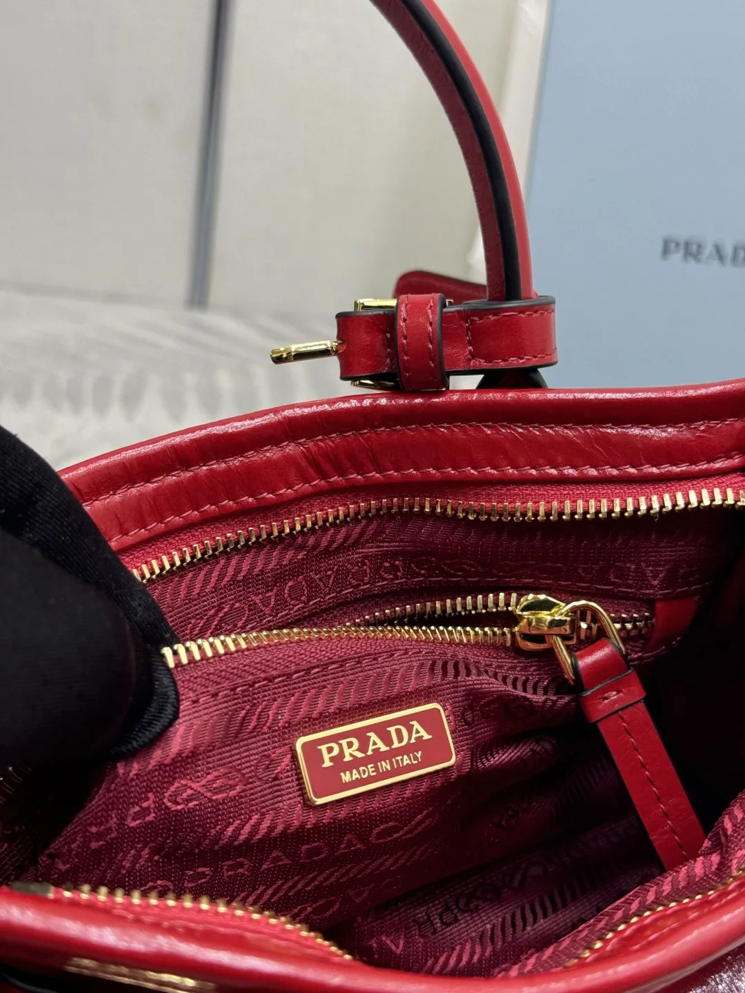 Prada Bonnie Mini Softlux Leather Top-Handle Bag D99011175 — view 9