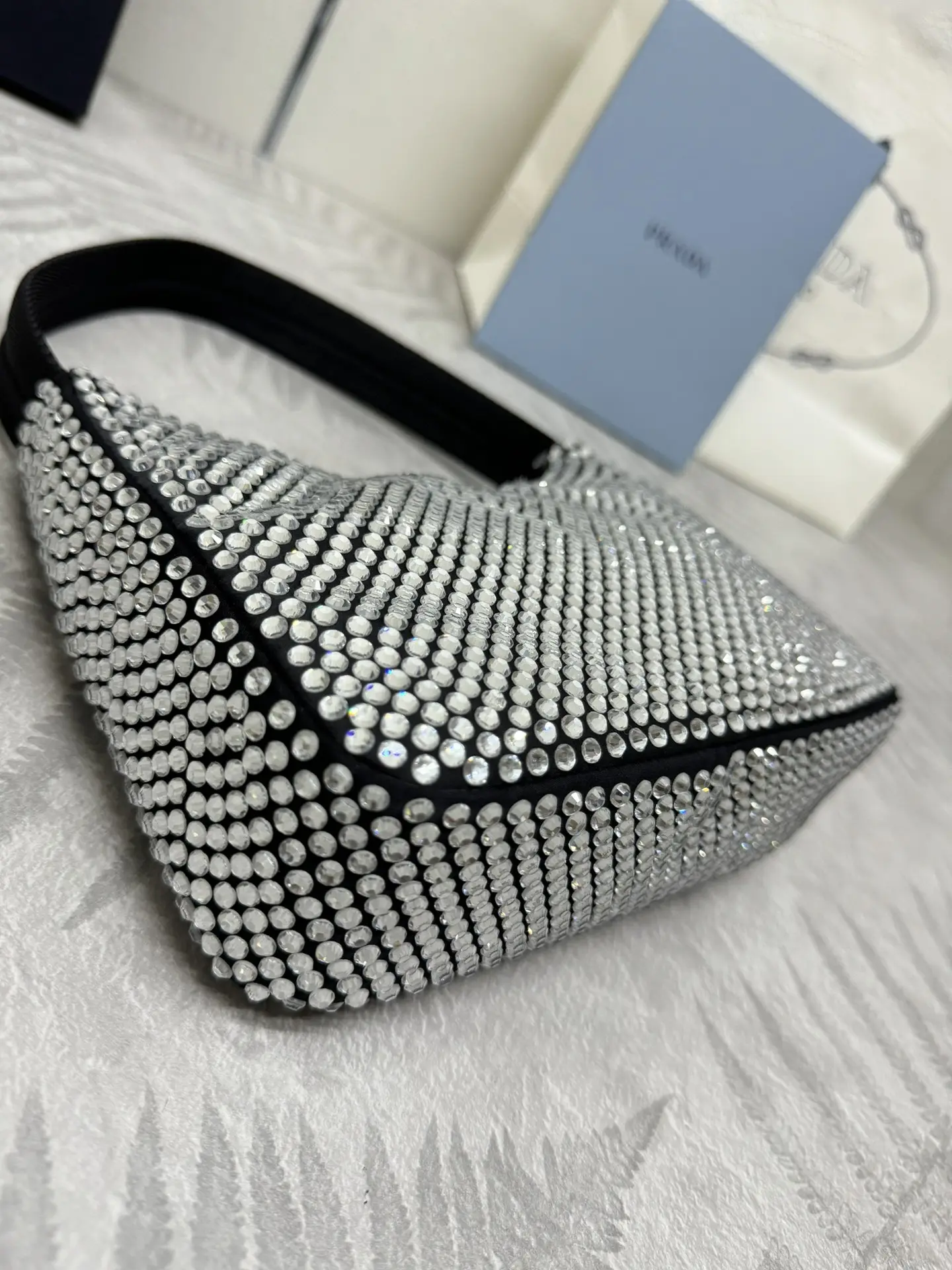 Prada Re-Edition 2000 Crystal-Embellished Hobo Bag D59011183 — view 7