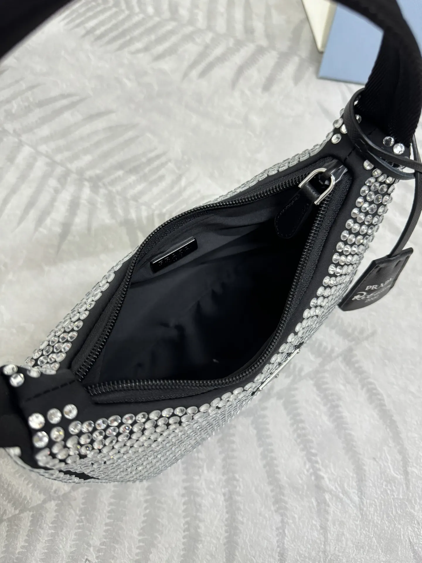 Prada Re-Edition 2000 Crystal-Embellished Hobo Bag D59011183 — view 8