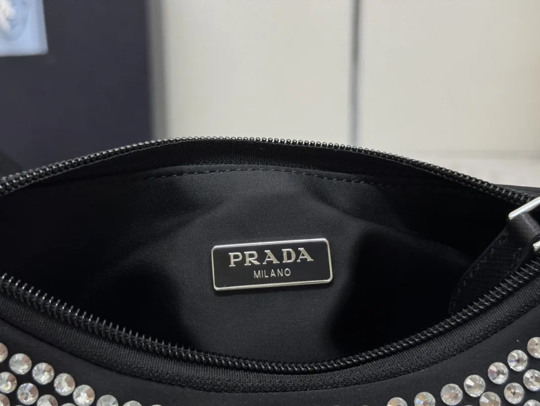 Prada Re-Edition 2000 Crystal-Embellished Hobo Bag D59011183 — view 9