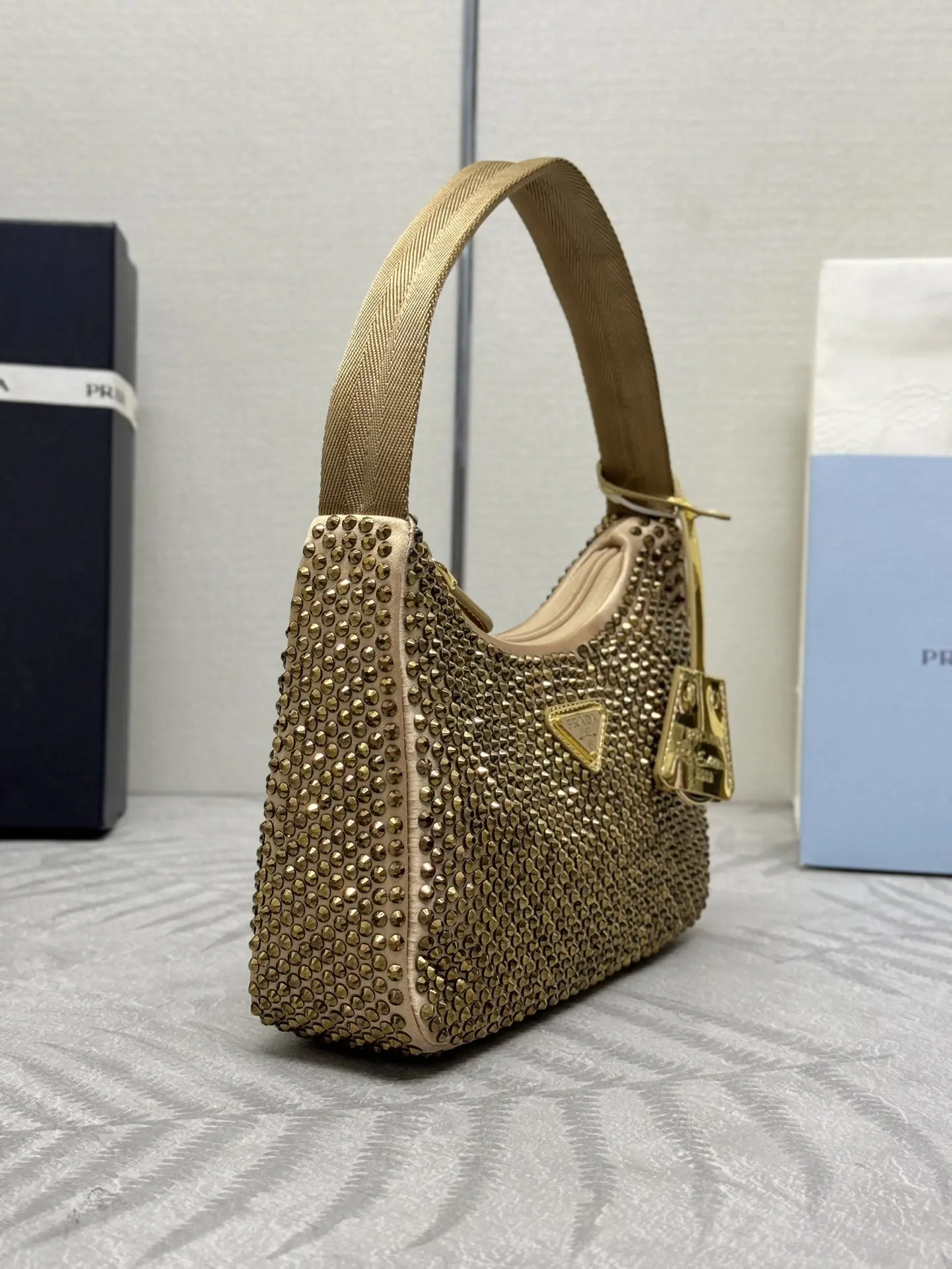 Prada Crystal-Embellished Re-Edition 2000 Hobo Bag D69011184 — view 2