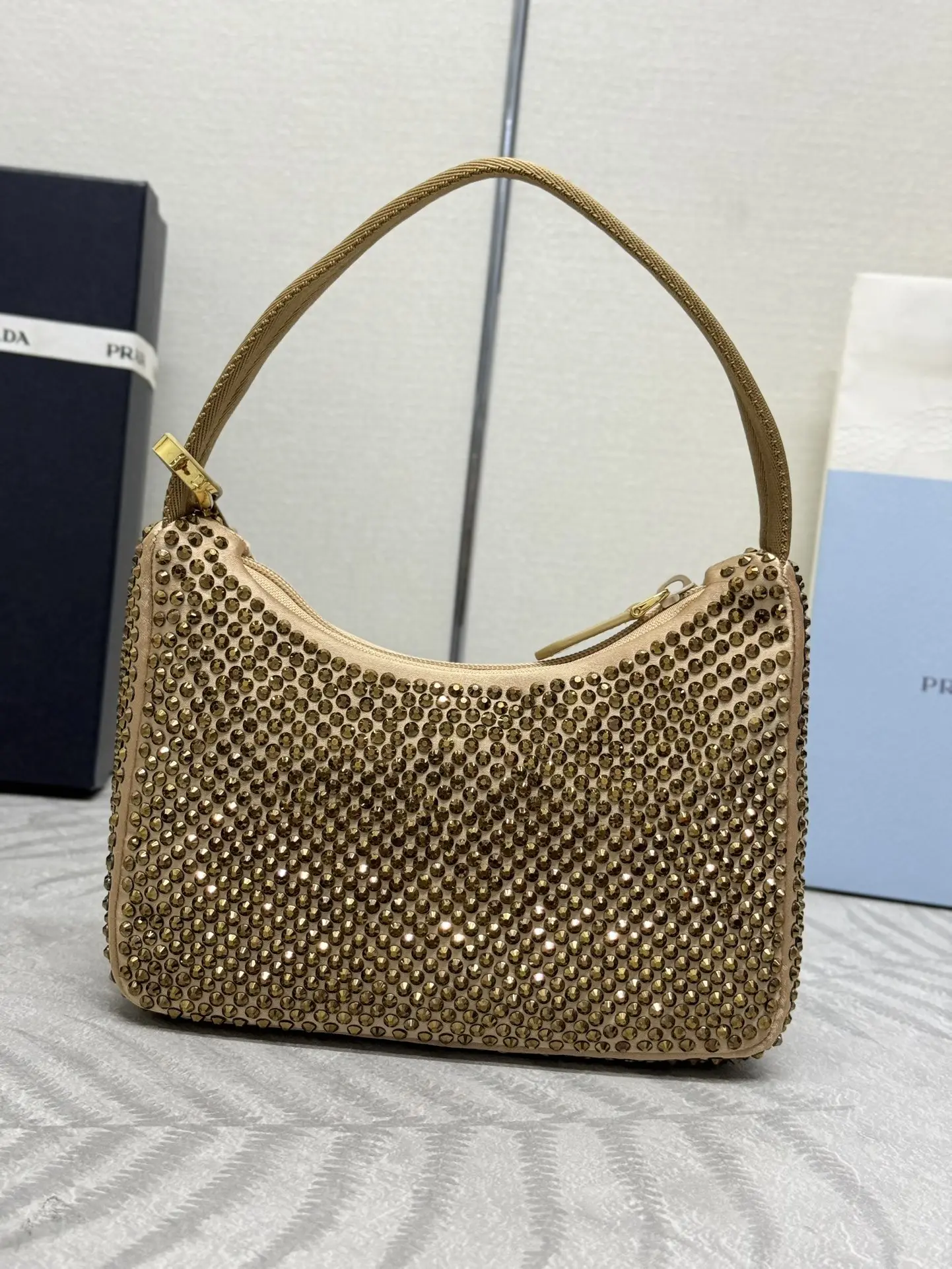 Prada Crystal-Embellished Re-Edition 2000 Hobo Bag D69011184 — view 3