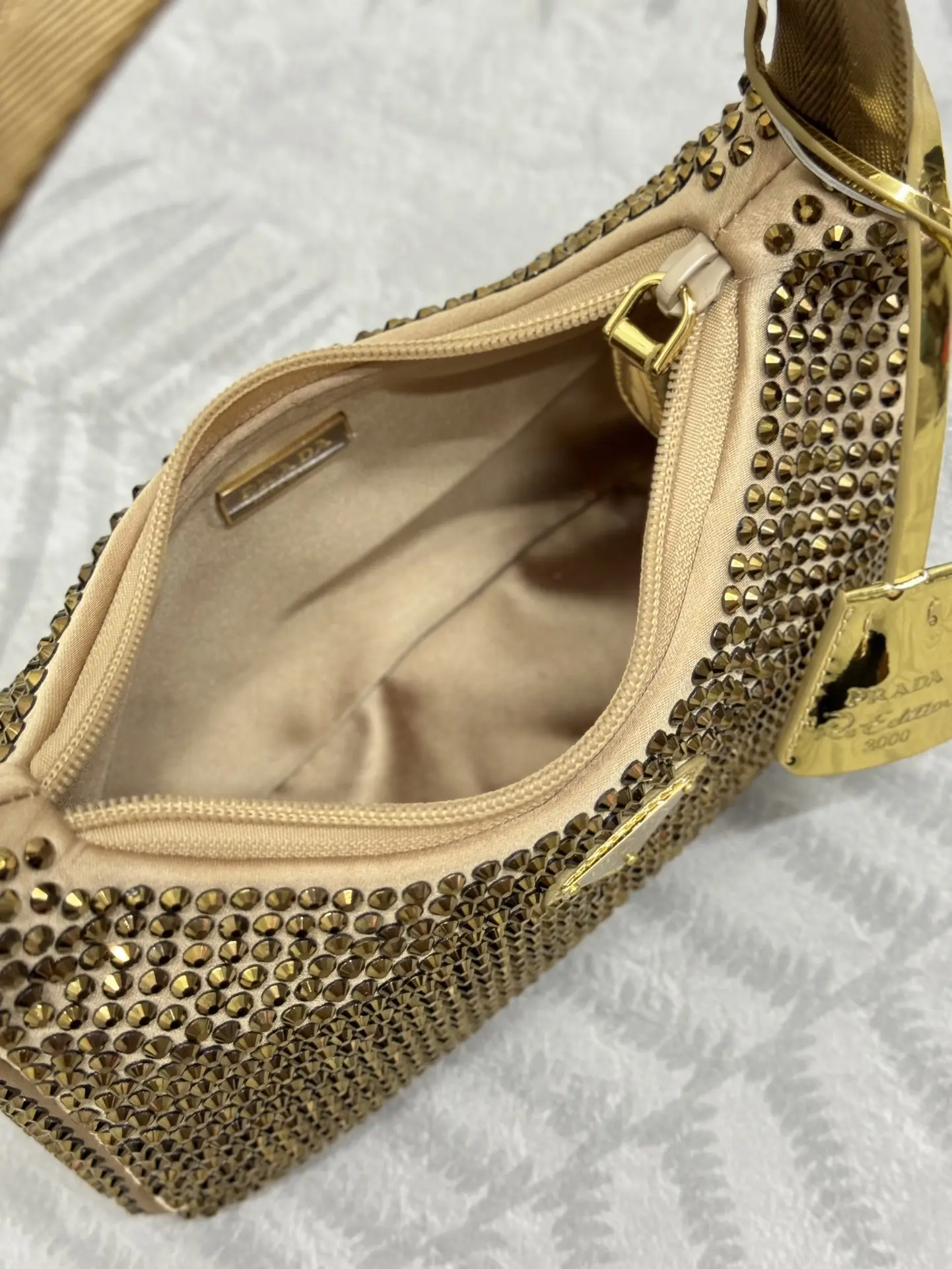 Prada Crystal-Embellished Re-Edition 2000 Hobo Bag D69011184 — view 8