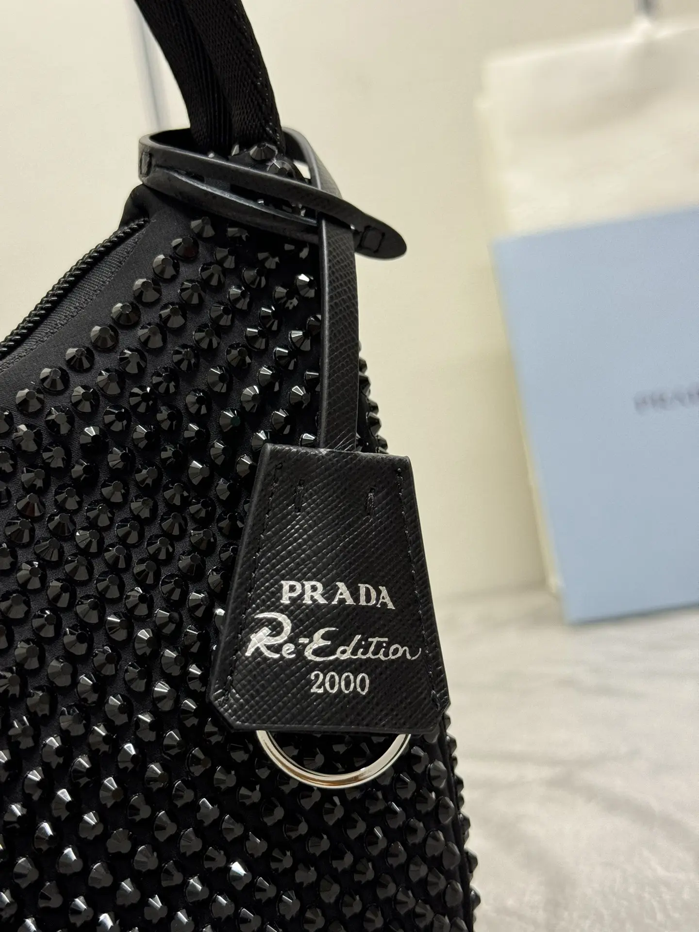 Prada Re-Edition 2000 Crystal-Embellished Hobo Bag D59011185 — view 3