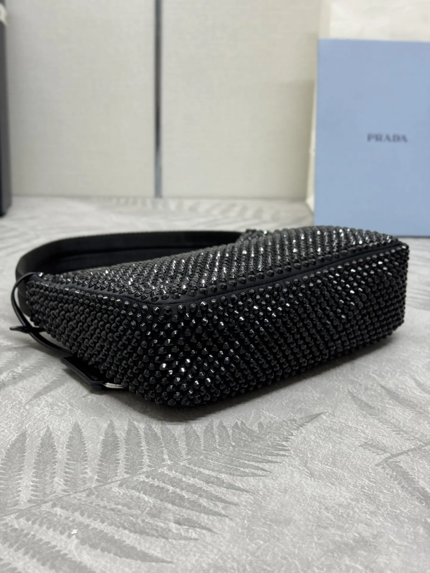 Prada Re-Edition 2000 Crystal-Embellished Hobo Bag D59011185 — view 5