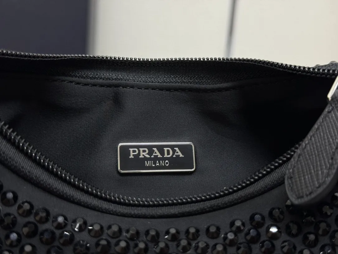 Prada Re-Edition 2000 Crystal-Embellished Hobo Bag D59011185 — view 8