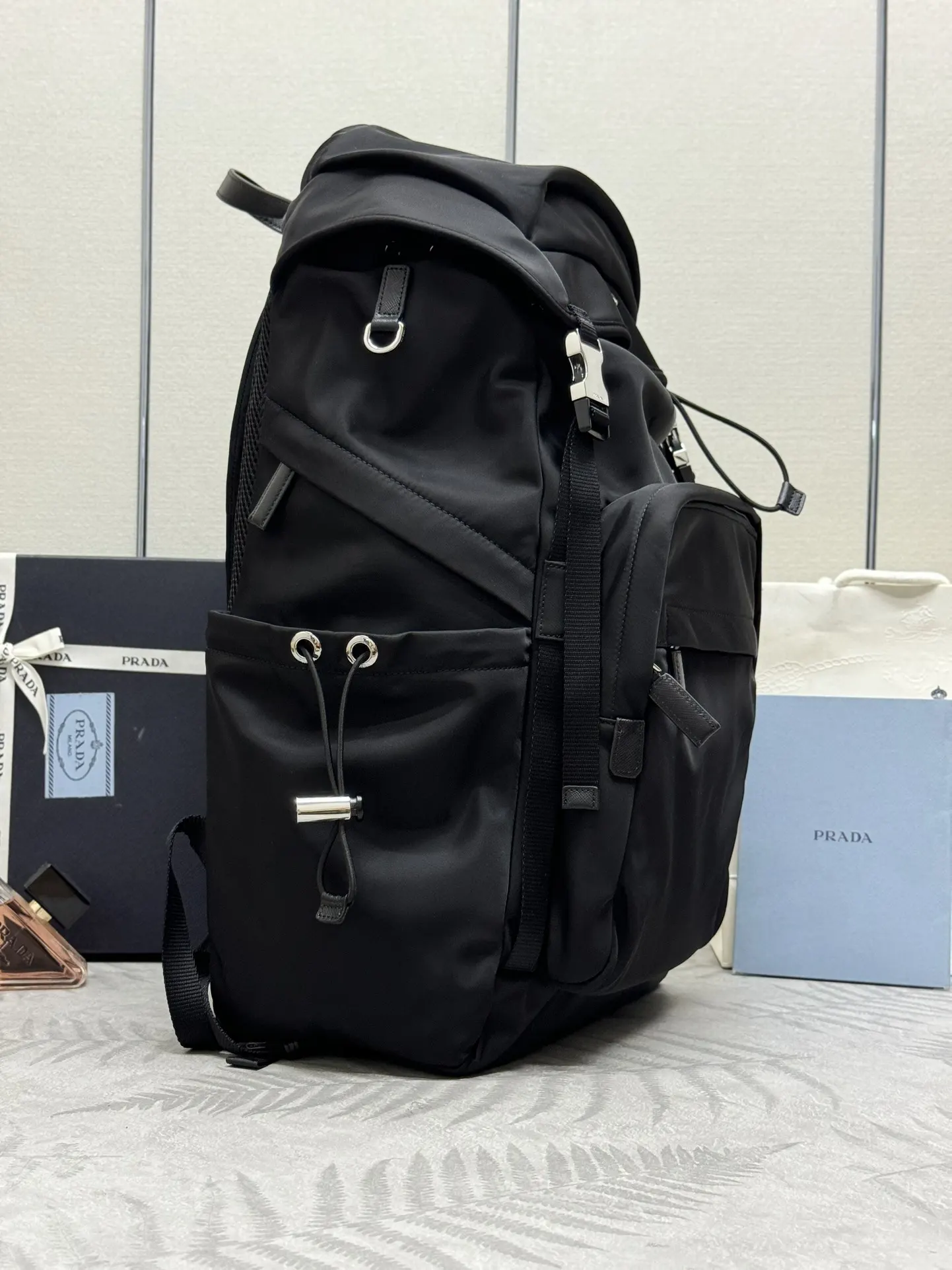 Re-Nylon and Saffiano Leather Backpack D104011188 — view 2
