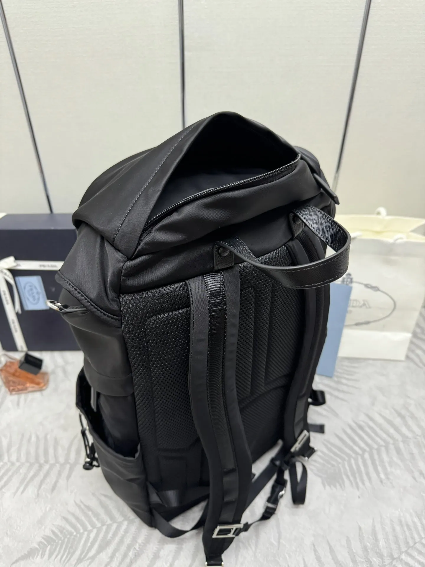 Re-Nylon and Saffiano Leather Backpack D104011188 — view 4