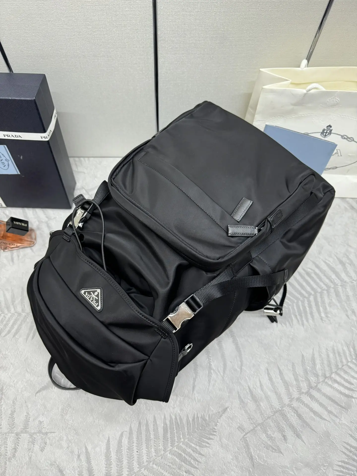 Re-Nylon and Saffiano Leather Backpack D104011188 — view 6