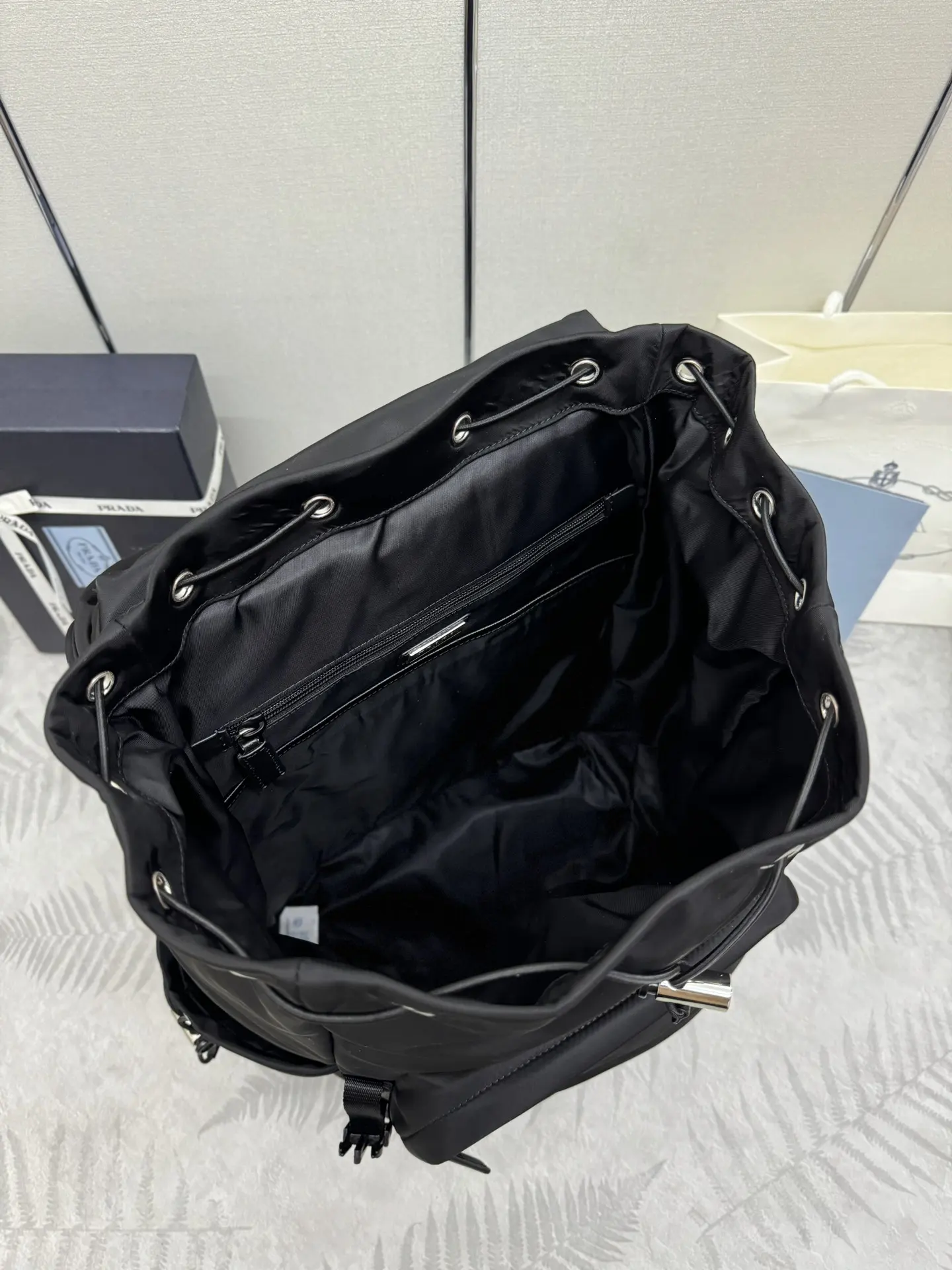 Re-Nylon and Saffiano Leather Backpack D104011188 — view 8