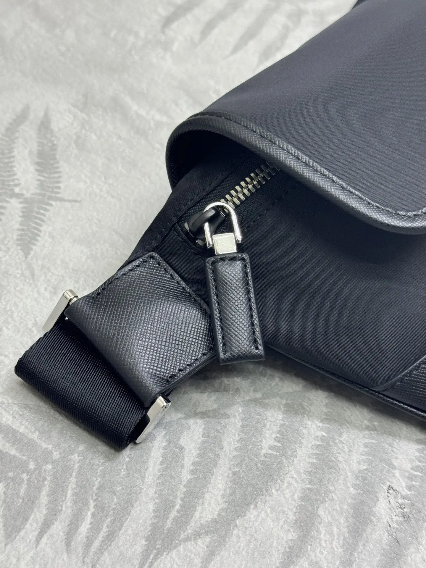 Nylon and Leather Belt Bag 2VH176 D69011189 — view 4