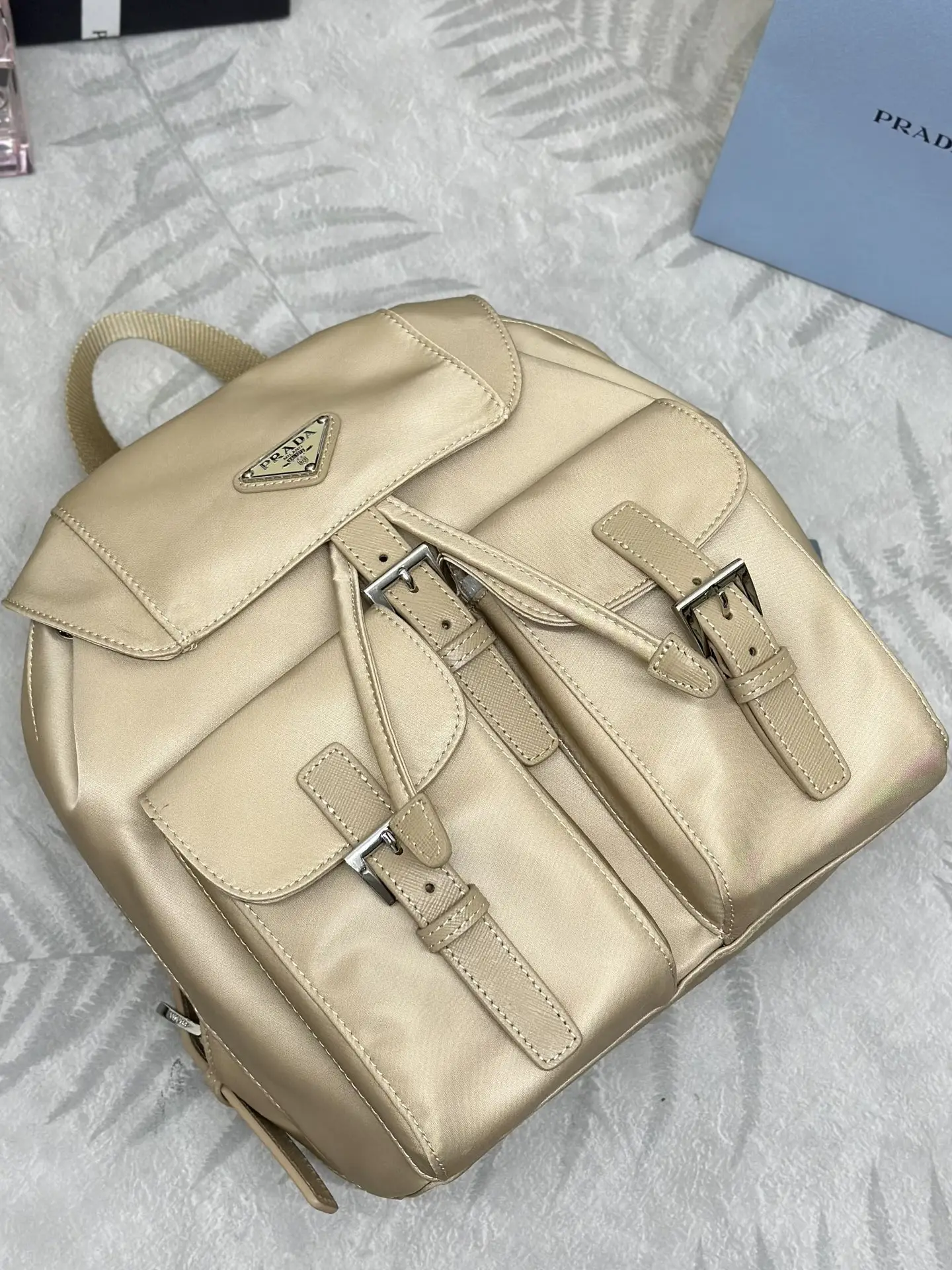 Re-Nylon Small Backpack with Silver Hardware D74011192 — view 4