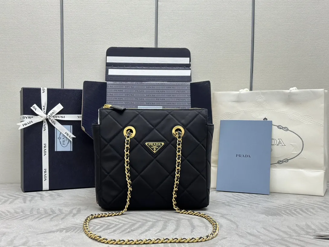 Prada Quilted Nylon Chain Shoulder Bag D75011195