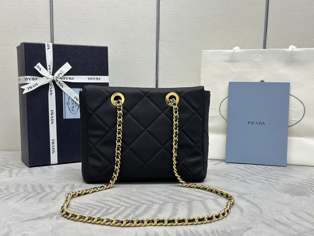 Prada Quilted Nylon Chain Shoulder Bag D75011195 — view 2