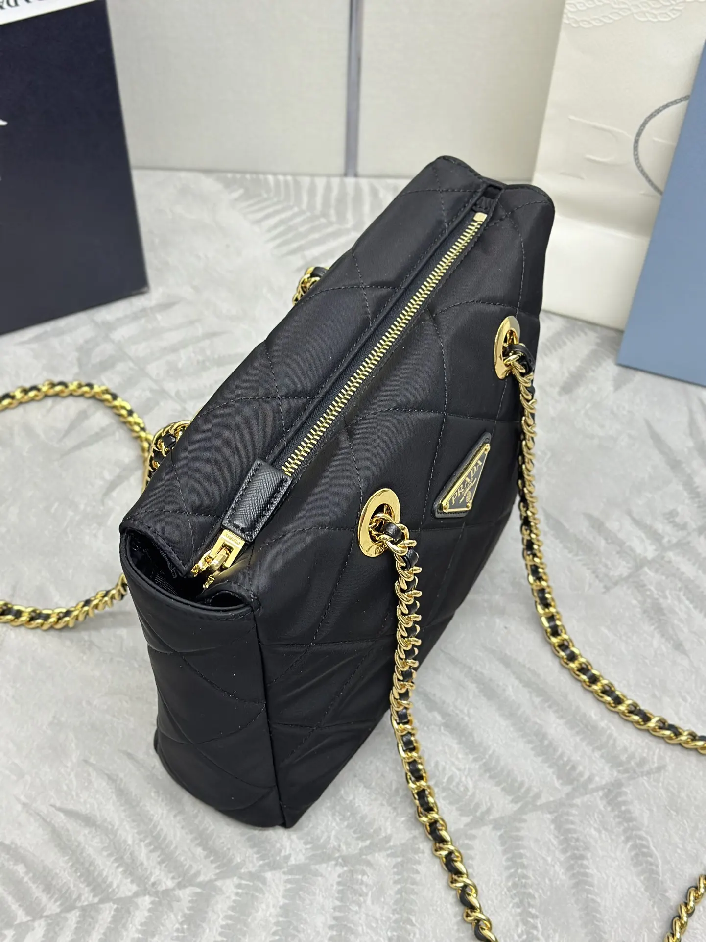 Prada Quilted Nylon Chain Shoulder Bag D75011195 — view 4