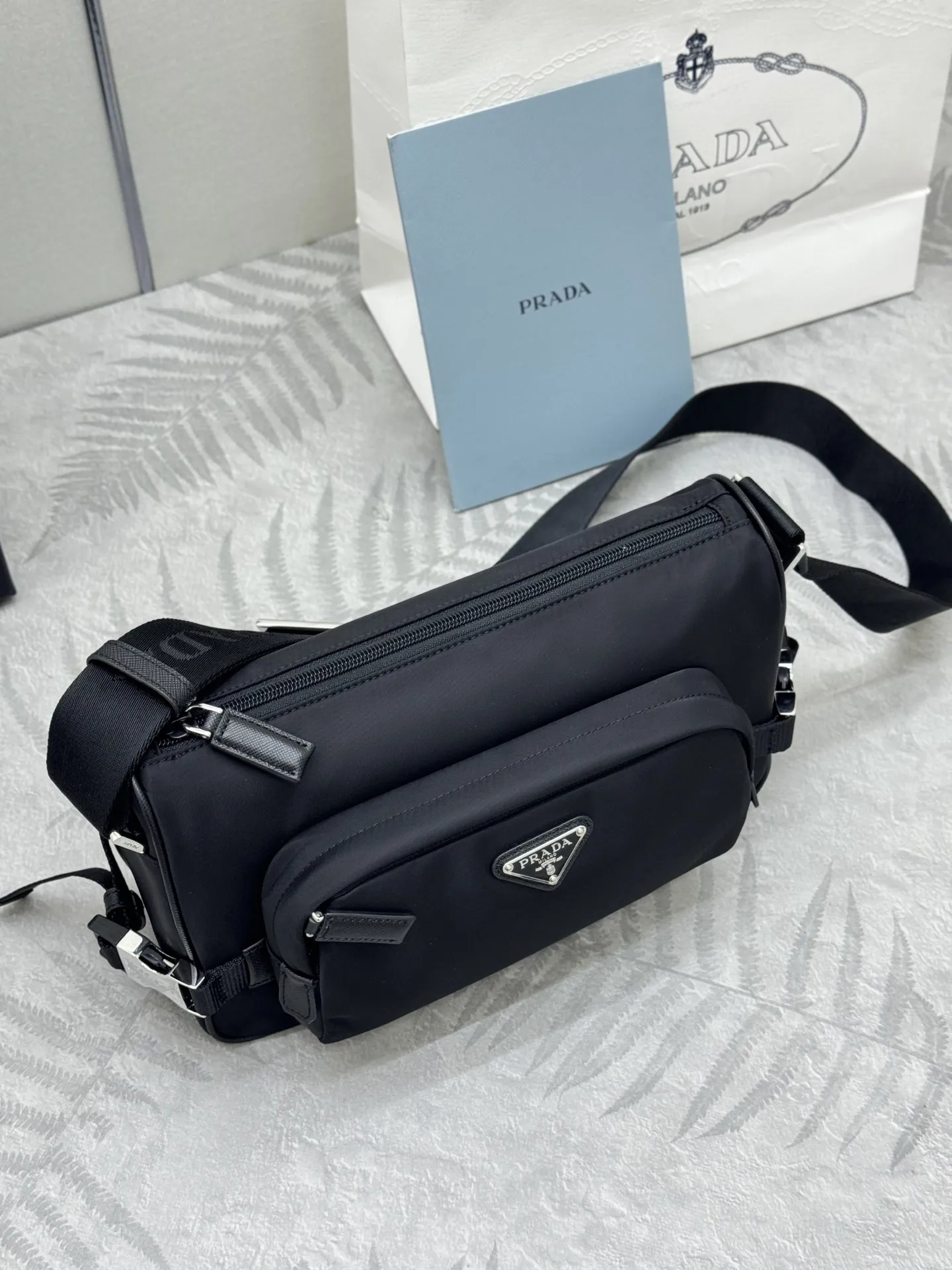 Re-Nylon and Saffiano Leather Crossbody Bag D67011045 — view 2