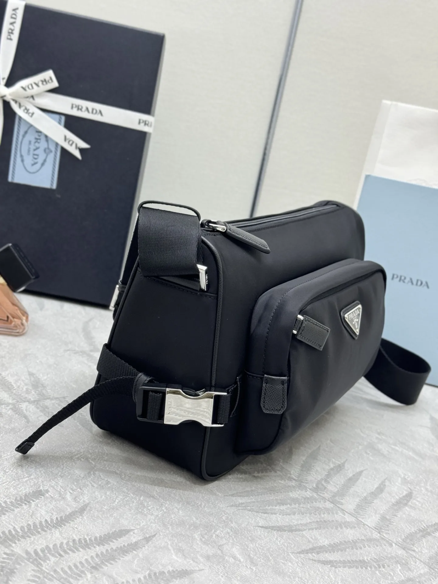 Re-Nylon and Saffiano Leather Crossbody Bag D67011045 — view 3