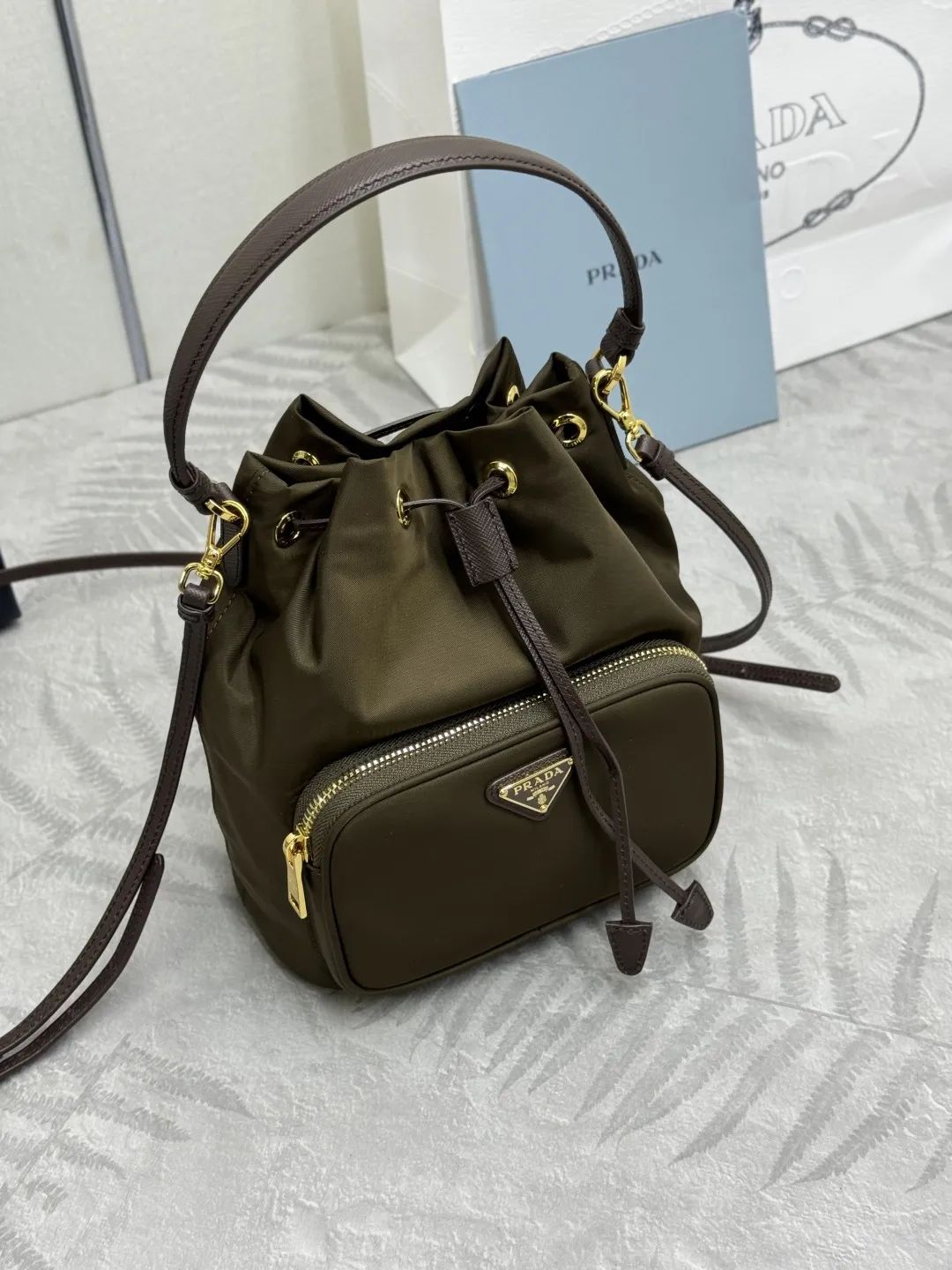 Prada Nylon Drawstring Bucket Bag D64011198 — view 3
