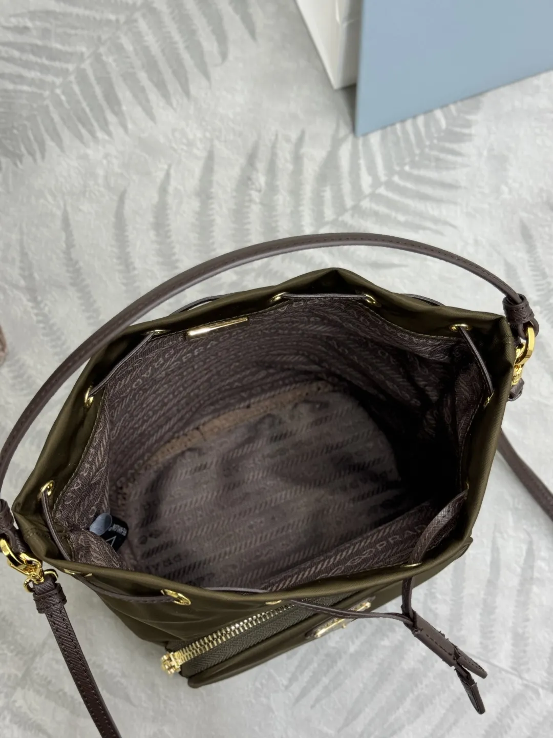 Prada Nylon Drawstring Bucket Bag D64011198 — view 8