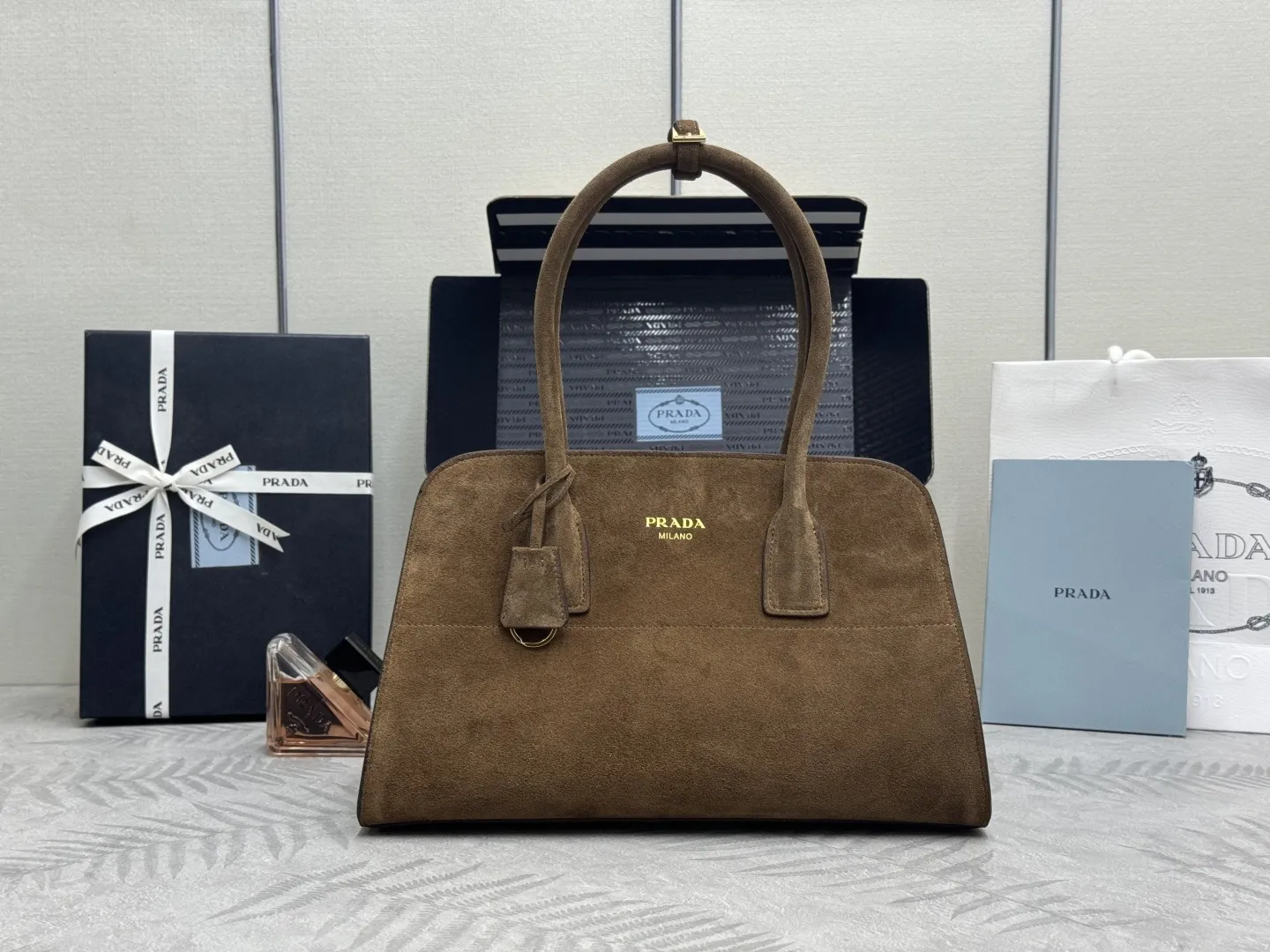 Suede Top-Handle Tote Bag D96011199