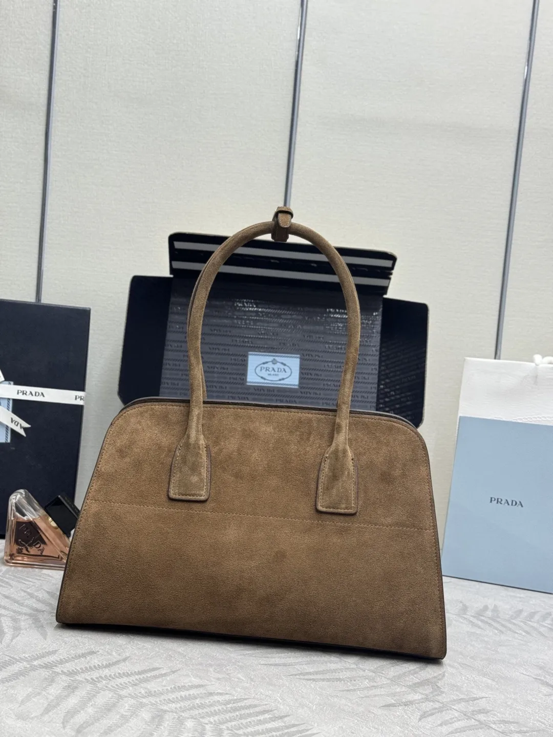 Suede Top-Handle Tote Bag D96011199 — view 2