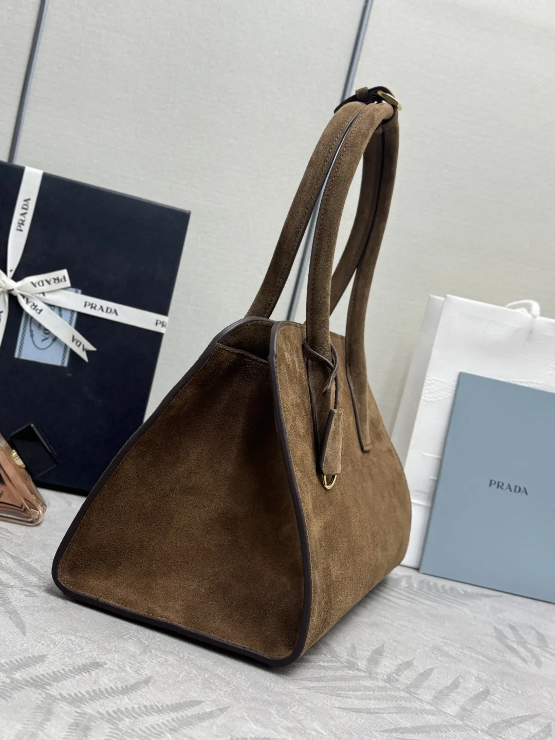 Suede Top-Handle Tote Bag D96011199 — view 4