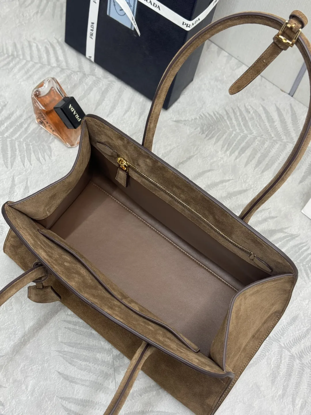 Suede Top-Handle Tote Bag D96011199 — view 8