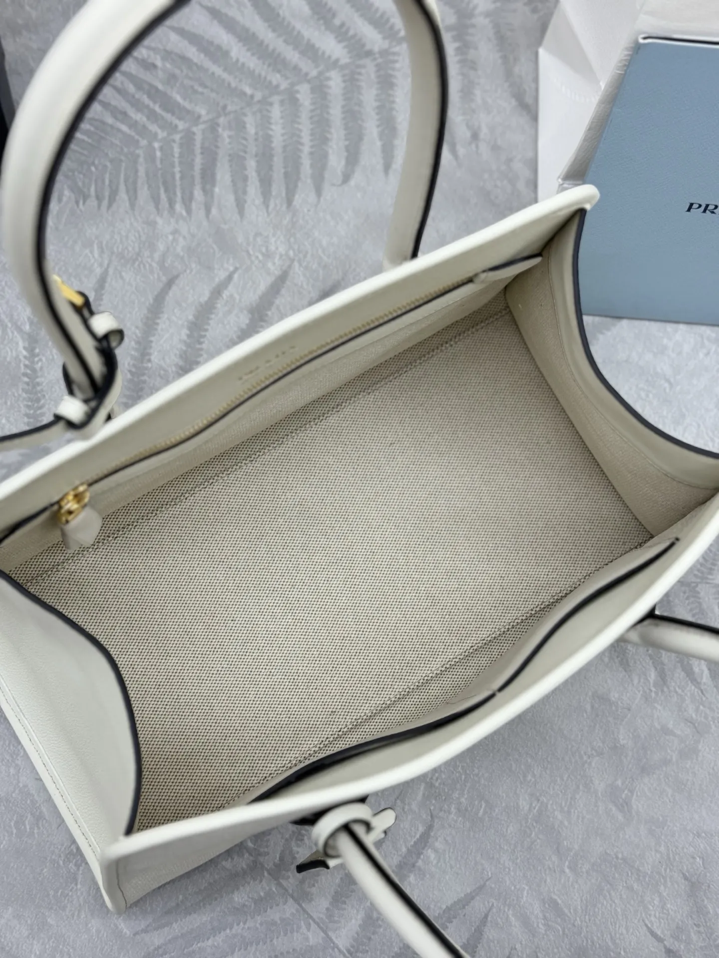 Prada 1BG572 Linen Blend Tote Bag D91011200 — view 8