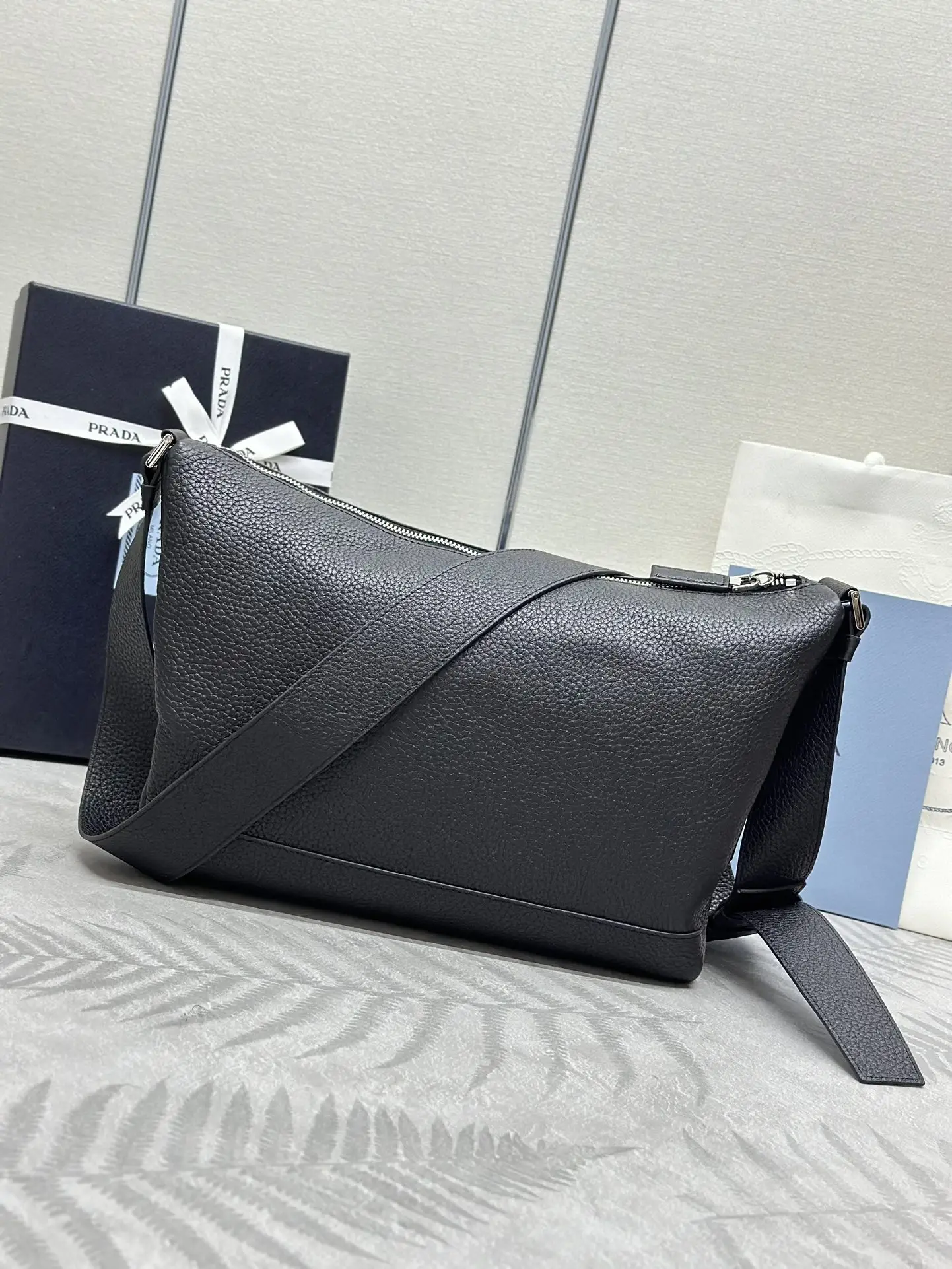 Prada Triangle Logo Leather Shoulder Bag D100011202 — view 3