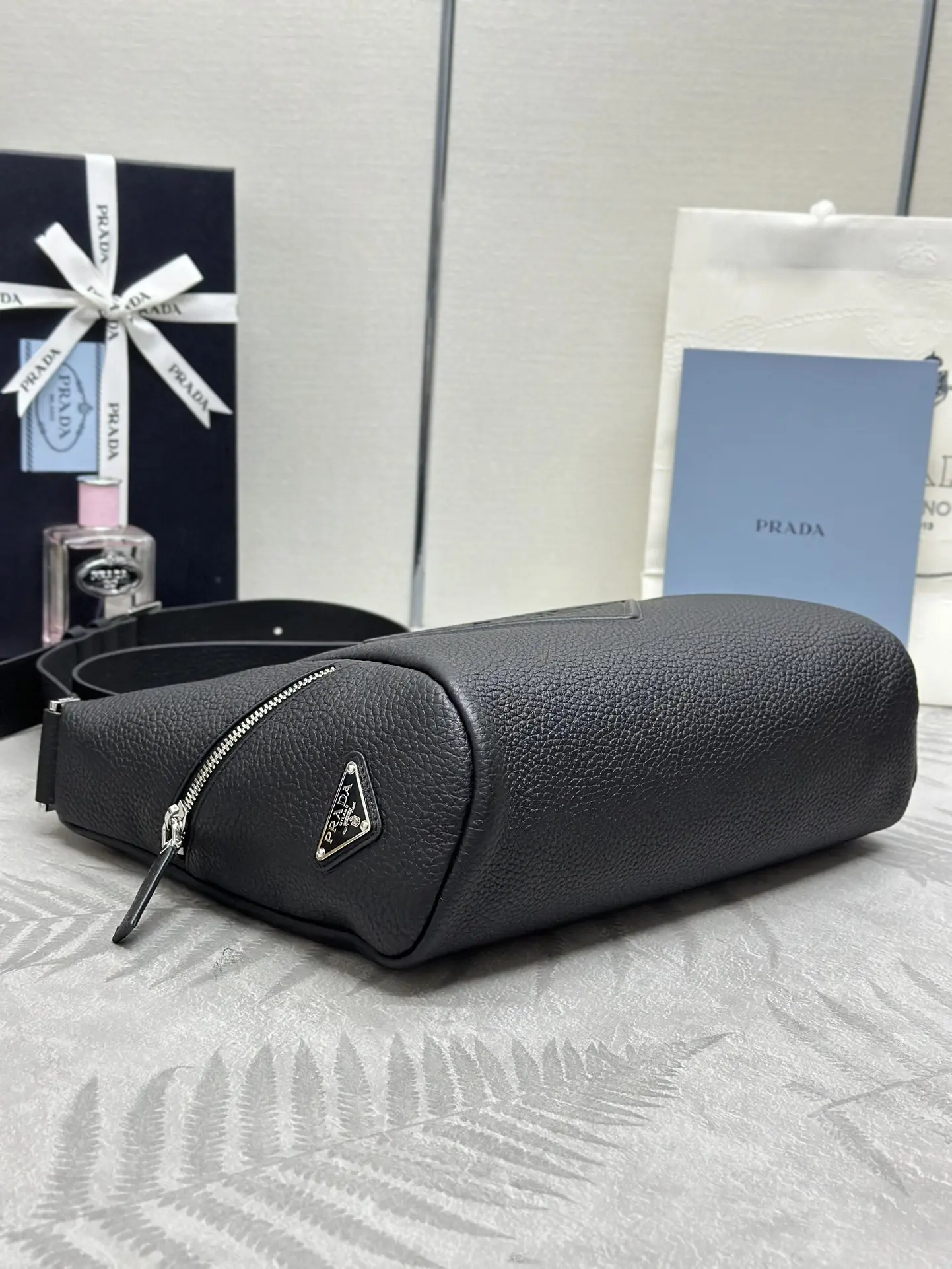 Prada Triangle Logo Leather Shoulder Bag D100011202 — view 5