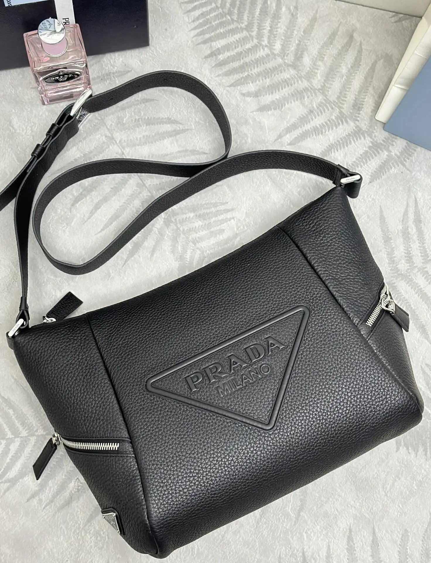 Prada Triangle Logo Leather Shoulder Bag D100011202 — view 6