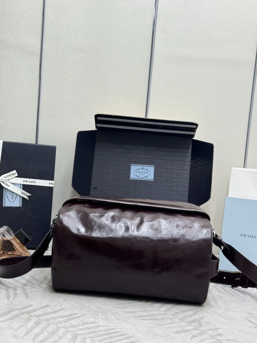 Prada Boston Waxed Leather Shoulder Bag D106011208 — view 2